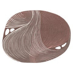 Modern Unusual Rug Multicolored Irregular Shape Brown, Space Odity Large