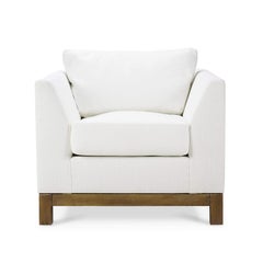 Modern Upholstered Armchair in Arctic White