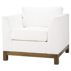 Modern Upholstered Armchair in Arctic White
