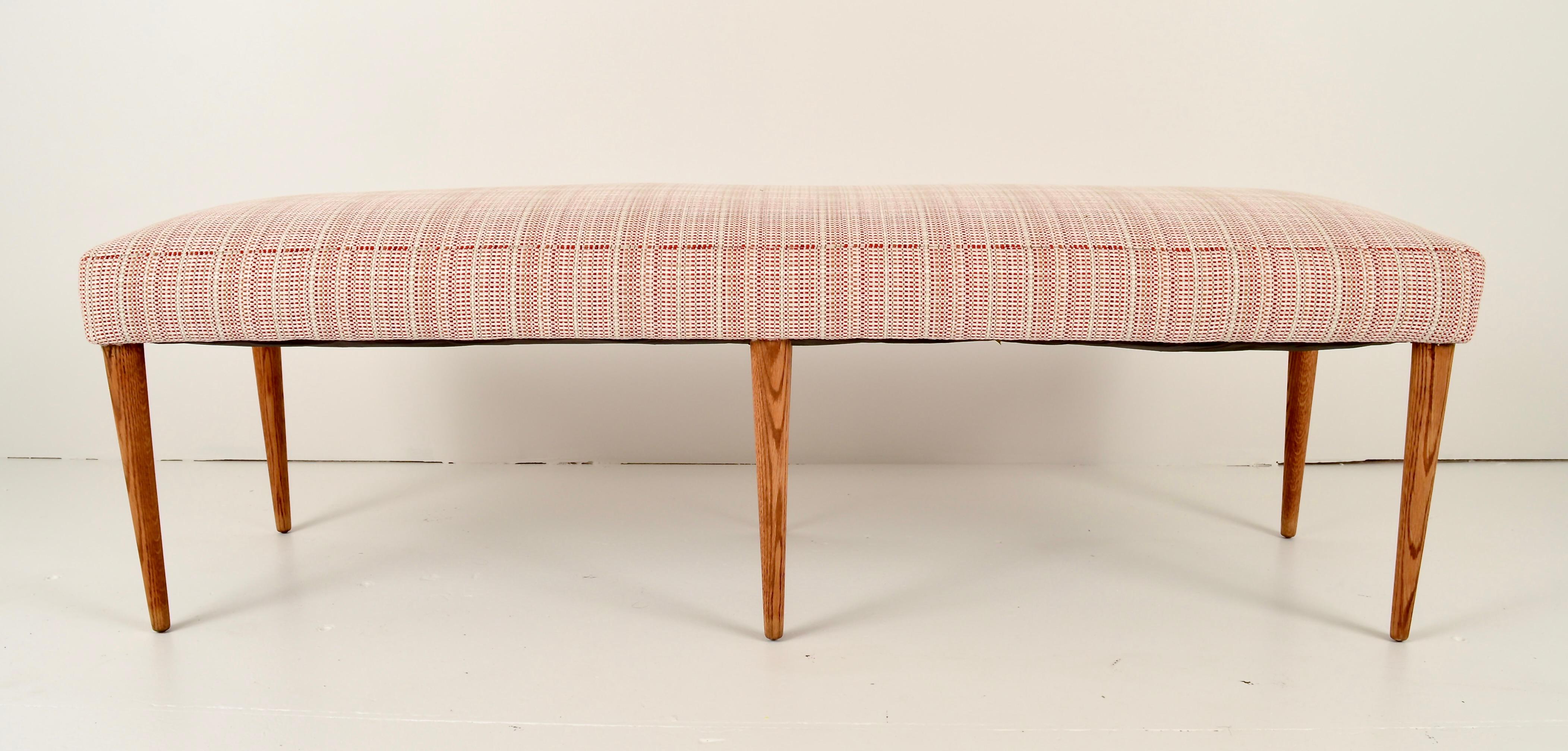 North American Modern Upholstered Bench, c 1960s For Sale