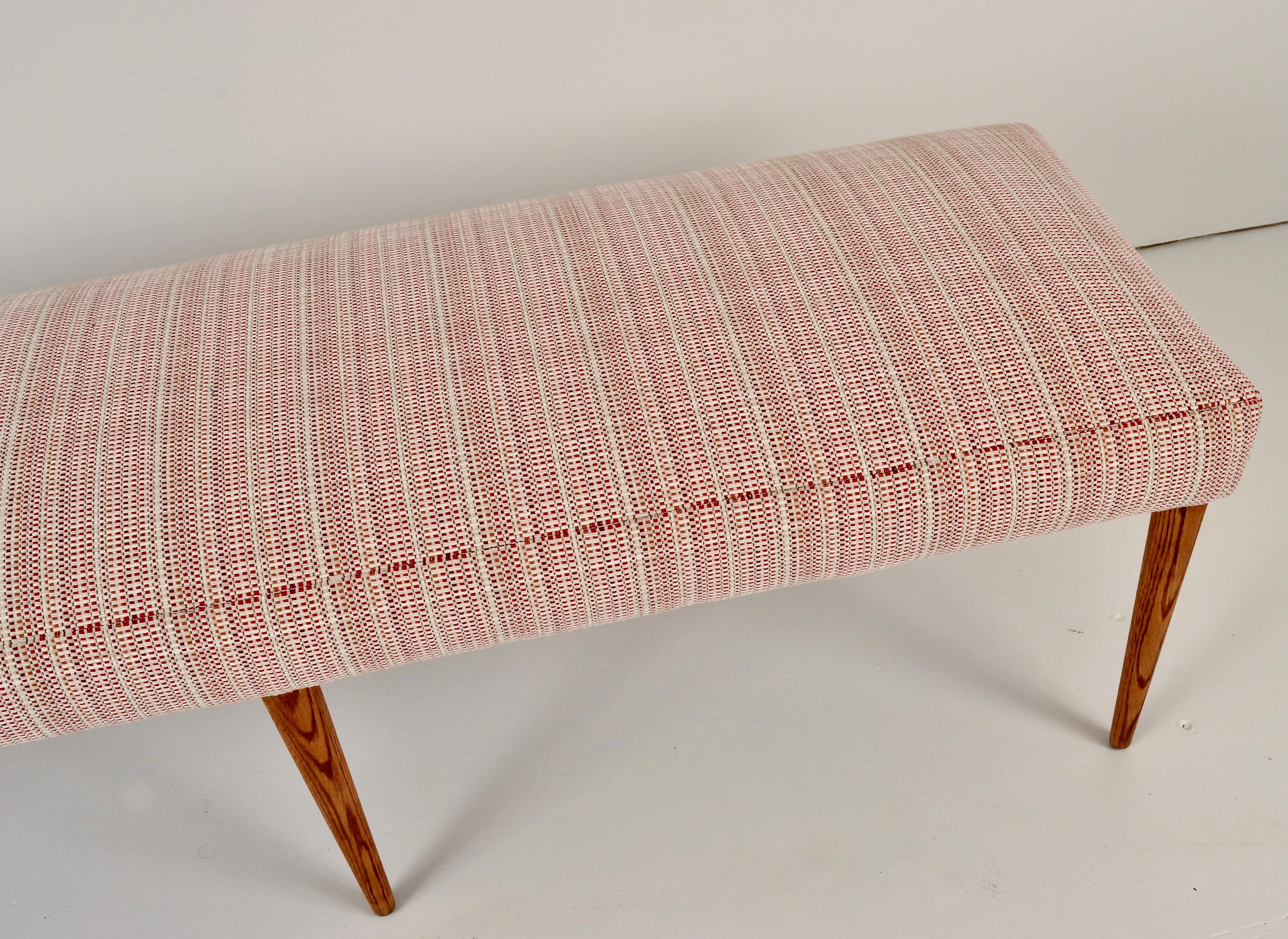 Modern Upholstered Bench, c 1960s In Good Condition For Sale In Norwalk, CT