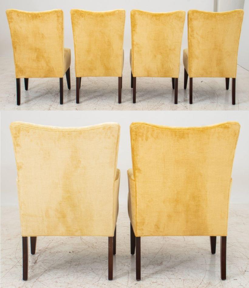 Modern Upholstered Dining Chairs, 6 In Good Condition For Sale In New York, NY