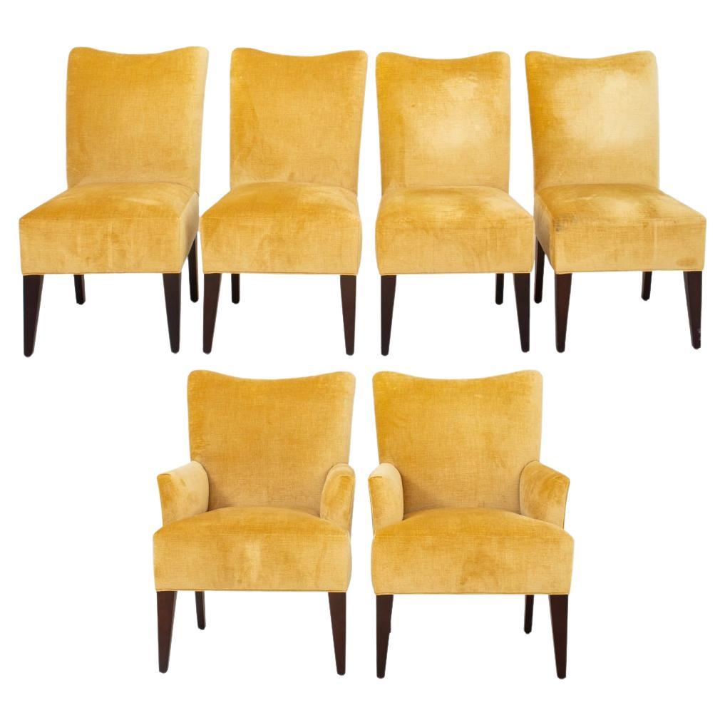 Modern Upholstered Dining Chairs, 6 For Sale
