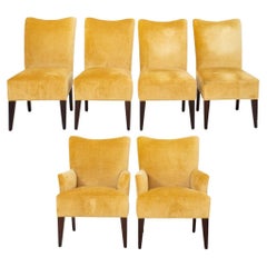 Retro Modern Upholstered Dining Chairs, 6