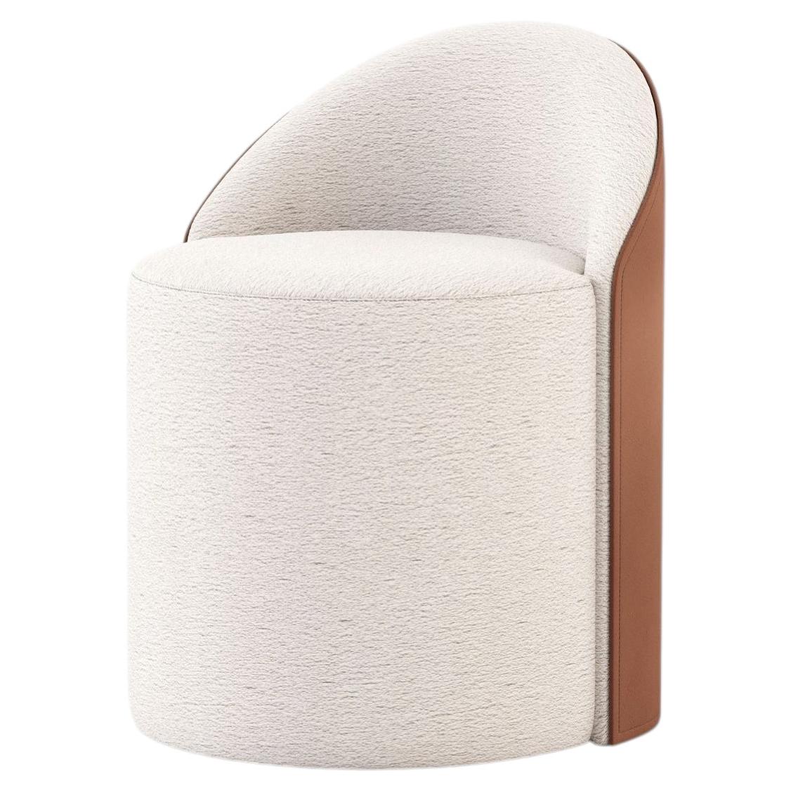 Modern Upholstered Elis Stool with Backrest, Handmade by Stylish Club