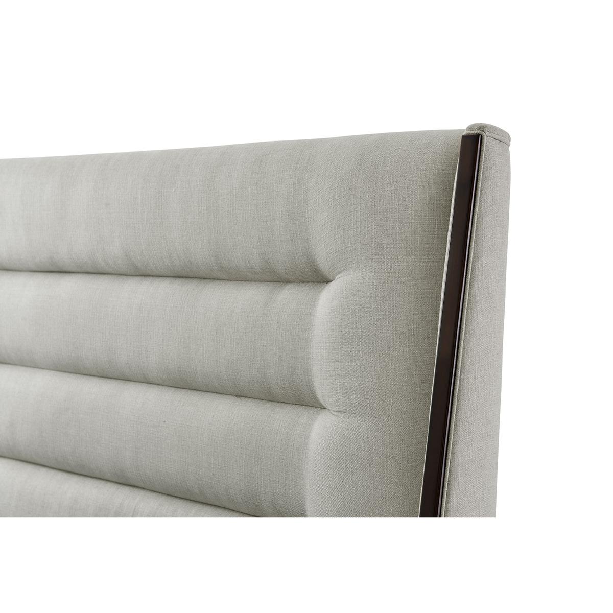 Mid-Century Modern Modern Upholstered King Bed For Sale