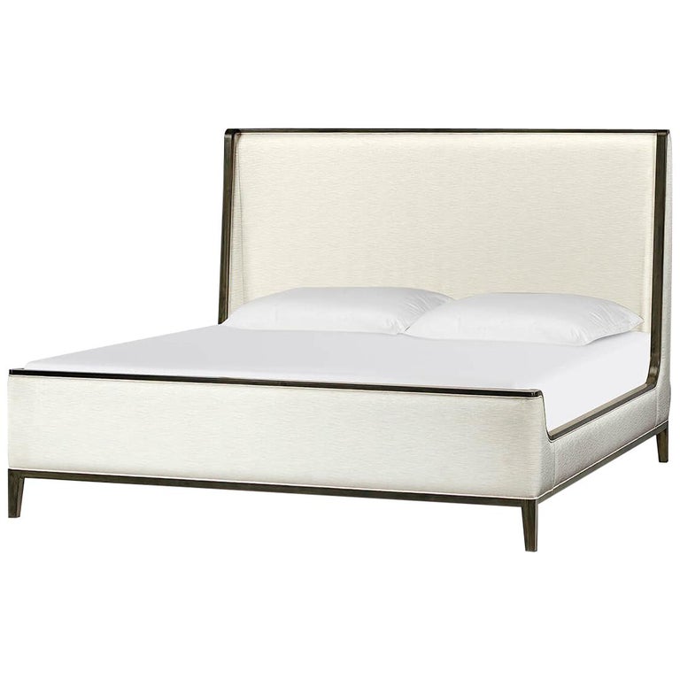 Modern Upholstered King Size Bed At 1stdibs, Material Bed Frames King Size