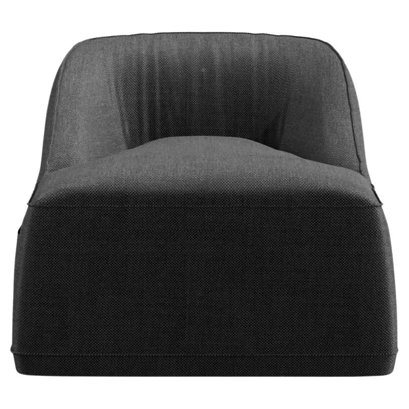 Black Acrylic Upholstered Outdoor Lounge Chair Made Only With Foam 