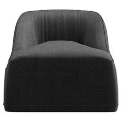 Chaise longue d'extérieur en acrylique noir, rembourrée et fabriquée uniquement avec de la mousse 
