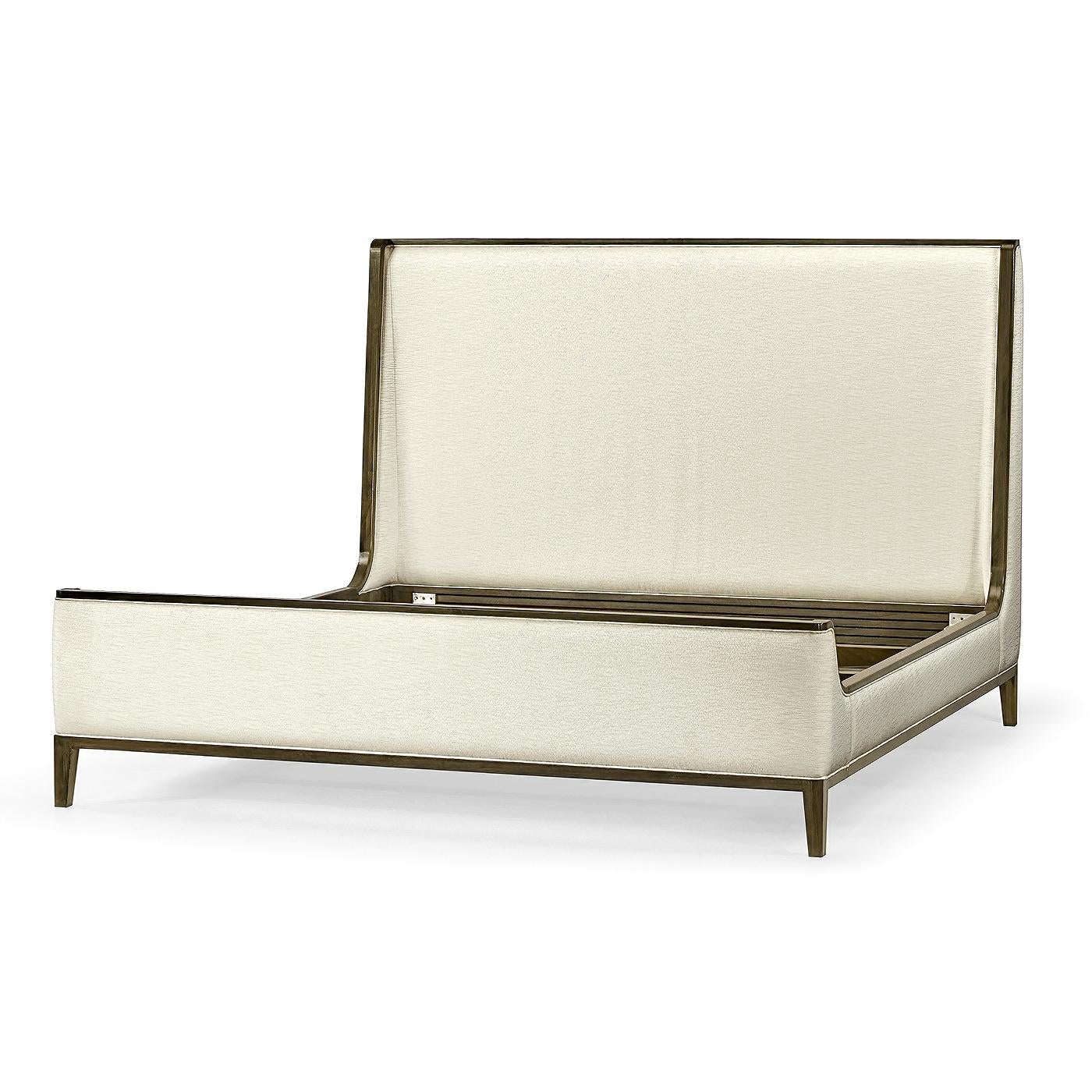 Wood Modern Upholstered Queen Size Bed