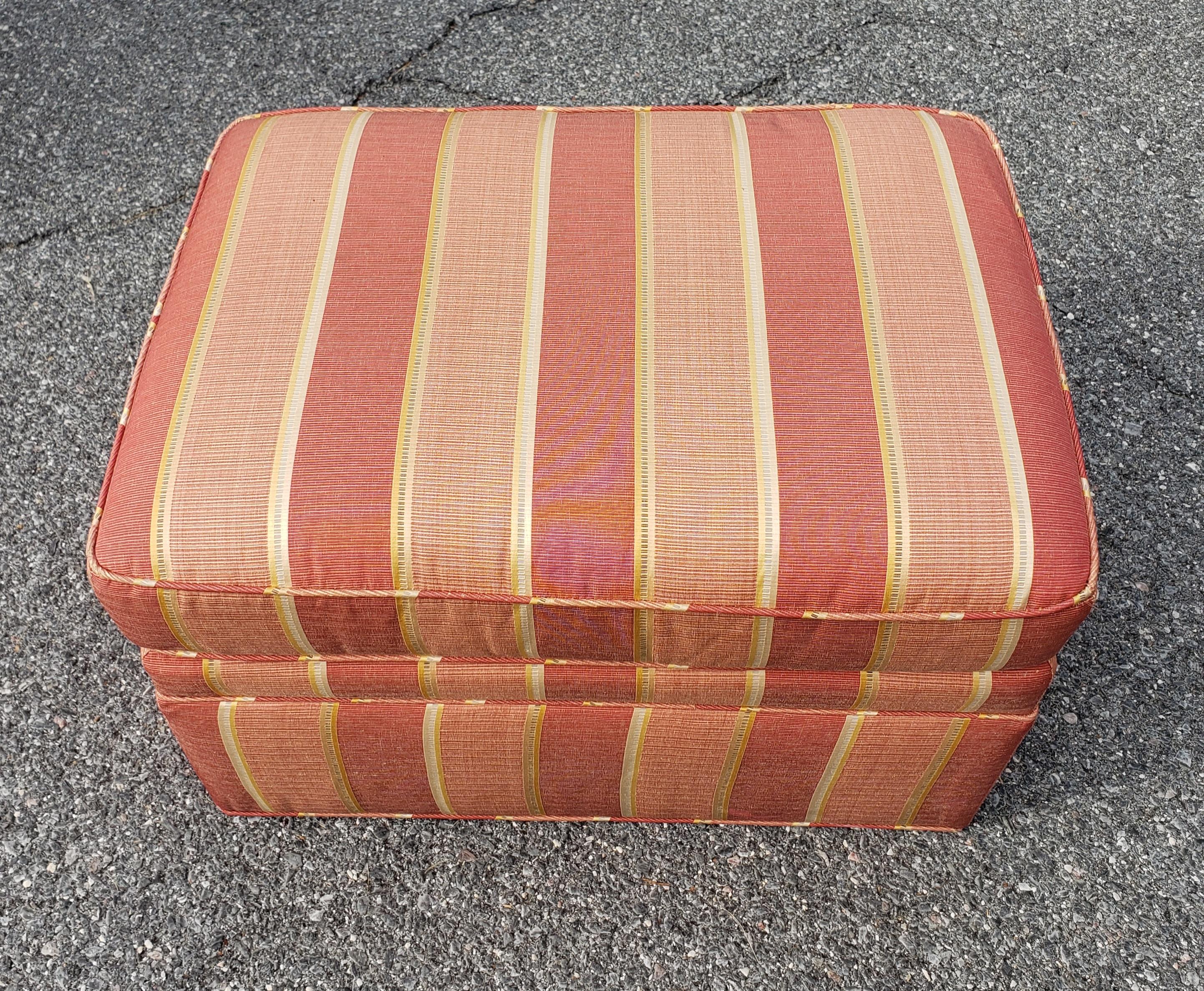 Other Modern Upholstered Rolling Ottoman with Two Matching Decorative Pillows For Sale