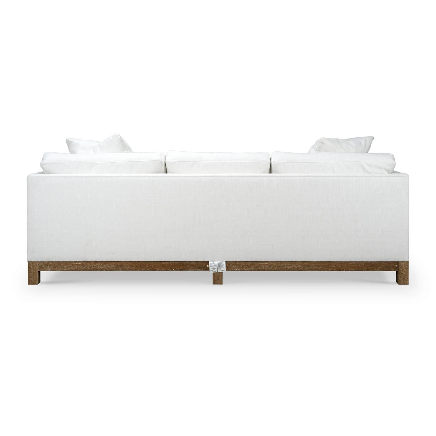 Modern Upholstered Sofa in Arctic White In New Condition For Sale In Westwood, NJ