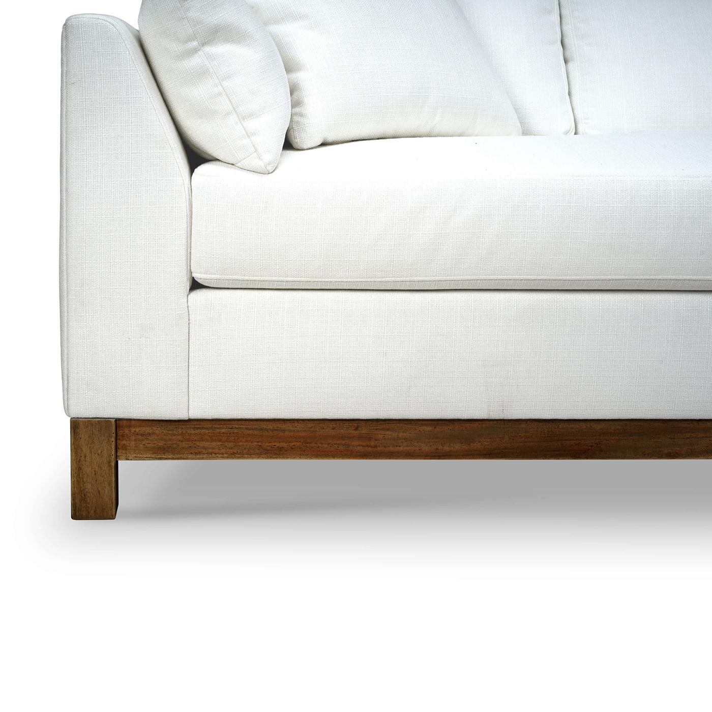 Contemporary Modern Upholstered Sofa in Arctic White For Sale