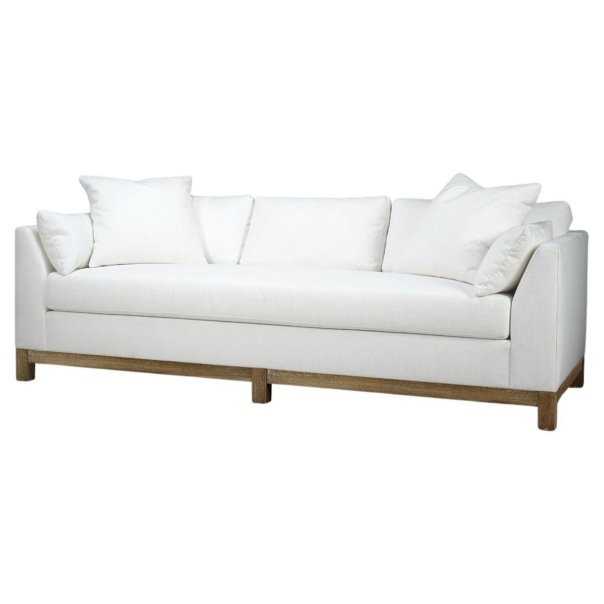 Modern Upholstered Sofa in Arctic White For Sale
