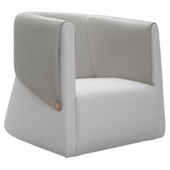 Modern Upholstered Swivel Club Chair, Light Gray