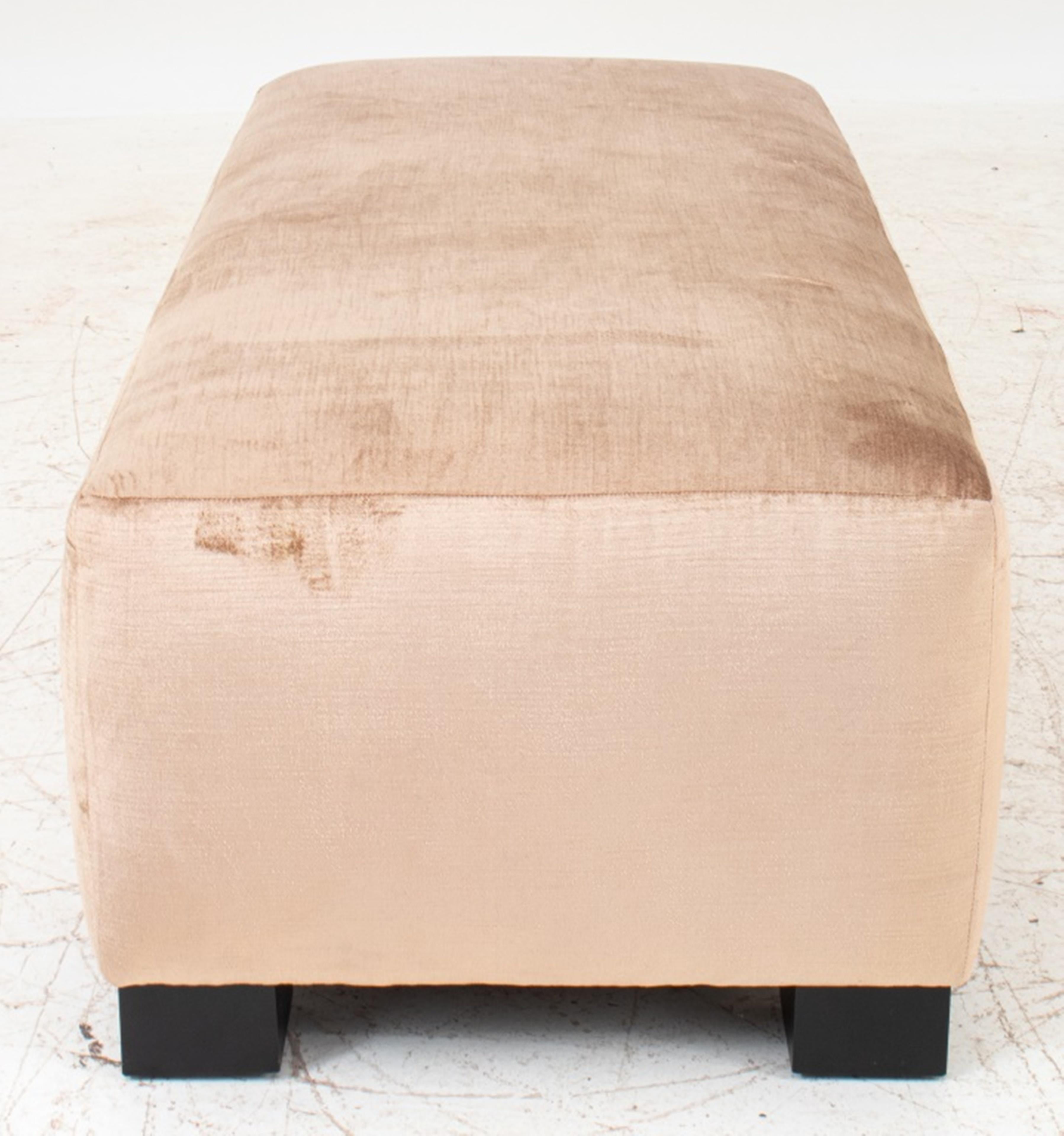 Modern Upholstered Taupe Bench In Good Condition In New York, NY