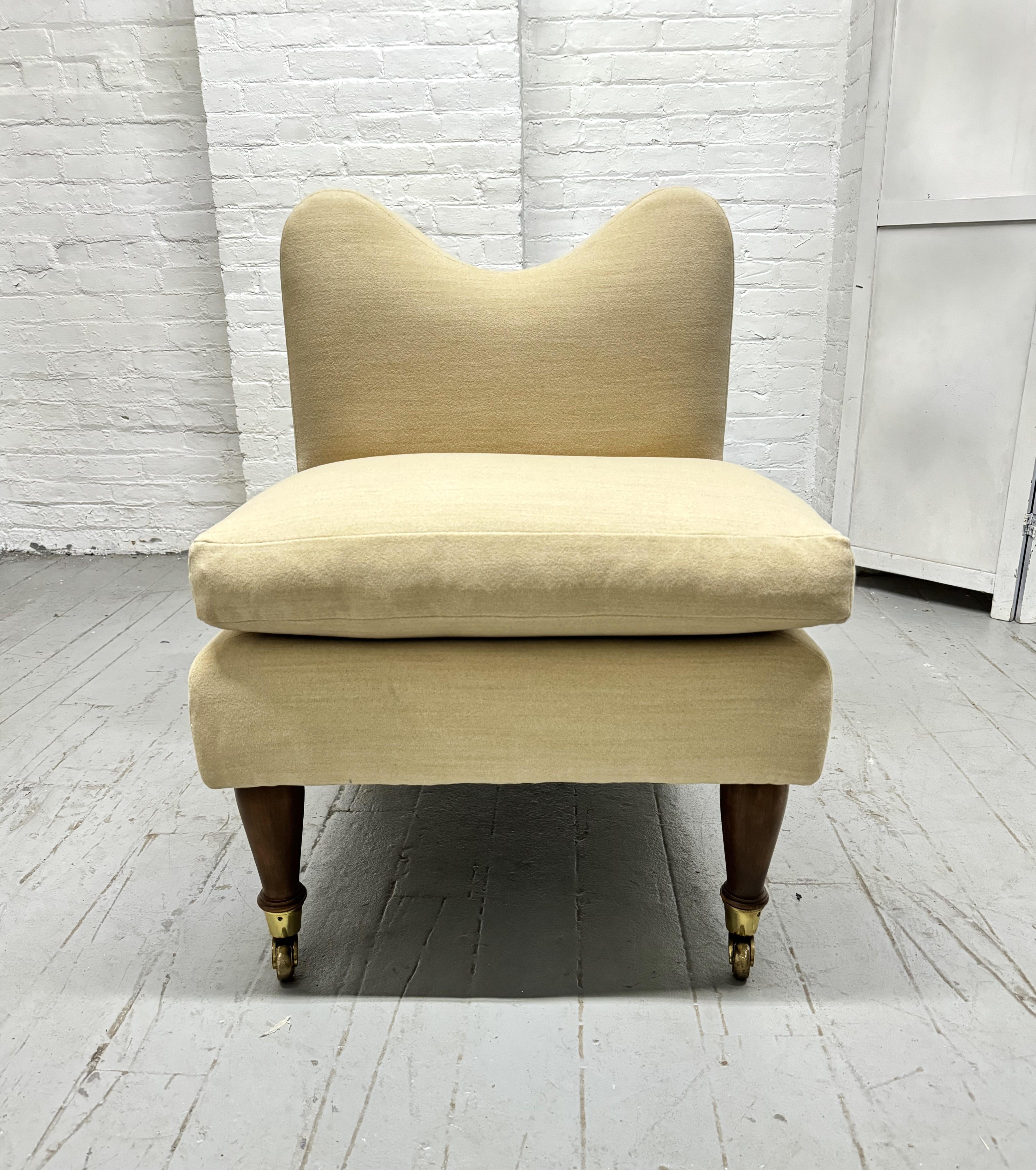 American Modern Upholstered Tete-a-Tete For Sale