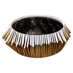 Modern Utopia Coffee Table, Marble and Gold Handmade for October Gallery