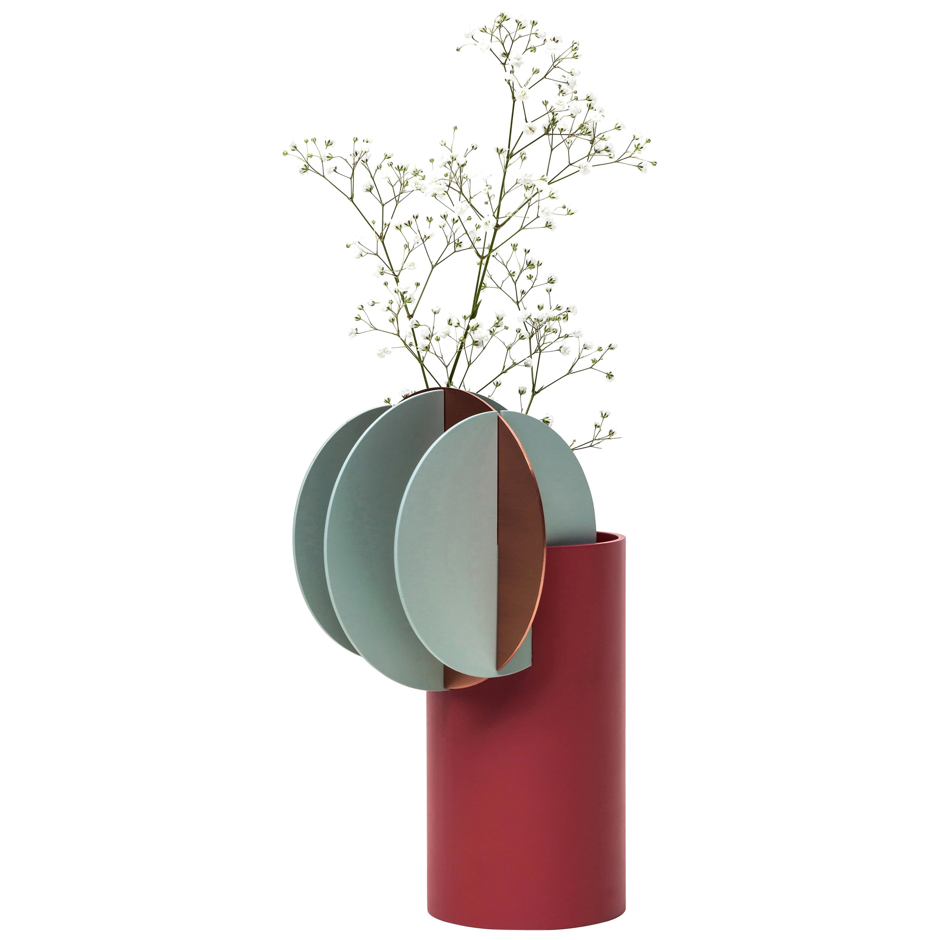 Modern Vase Delaunay CS1 by Noom in Copper and Steel