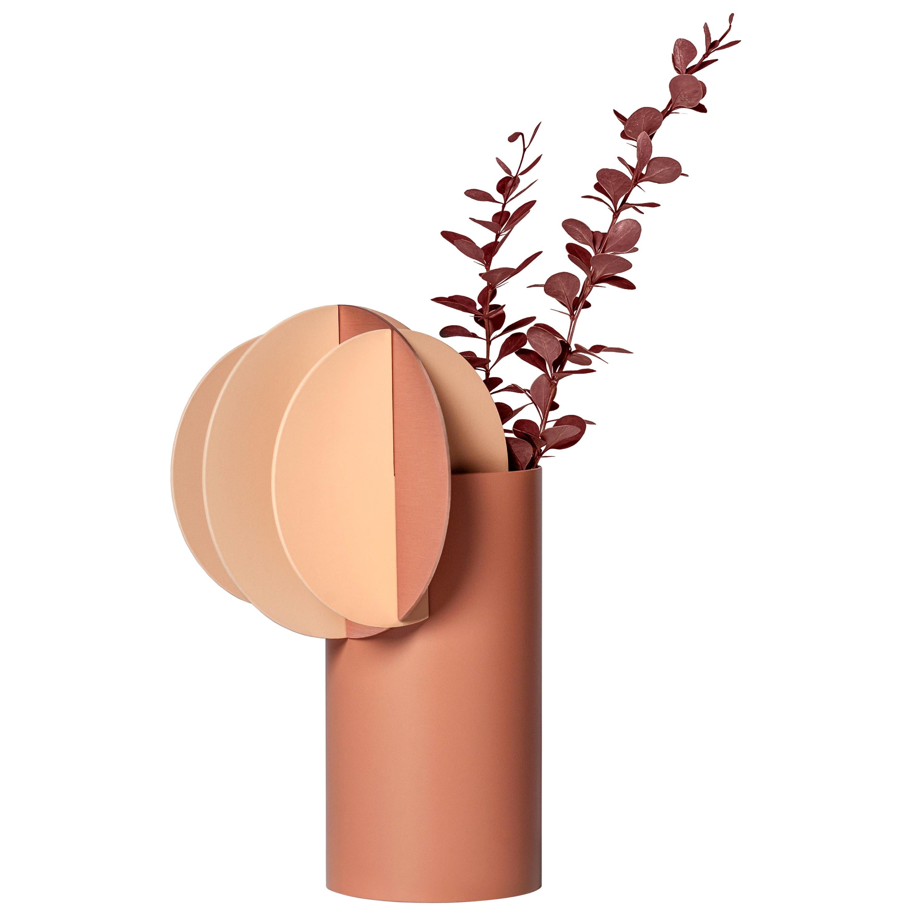 Modern Vase Delaunay CS7 by Noom in Copper and Steel