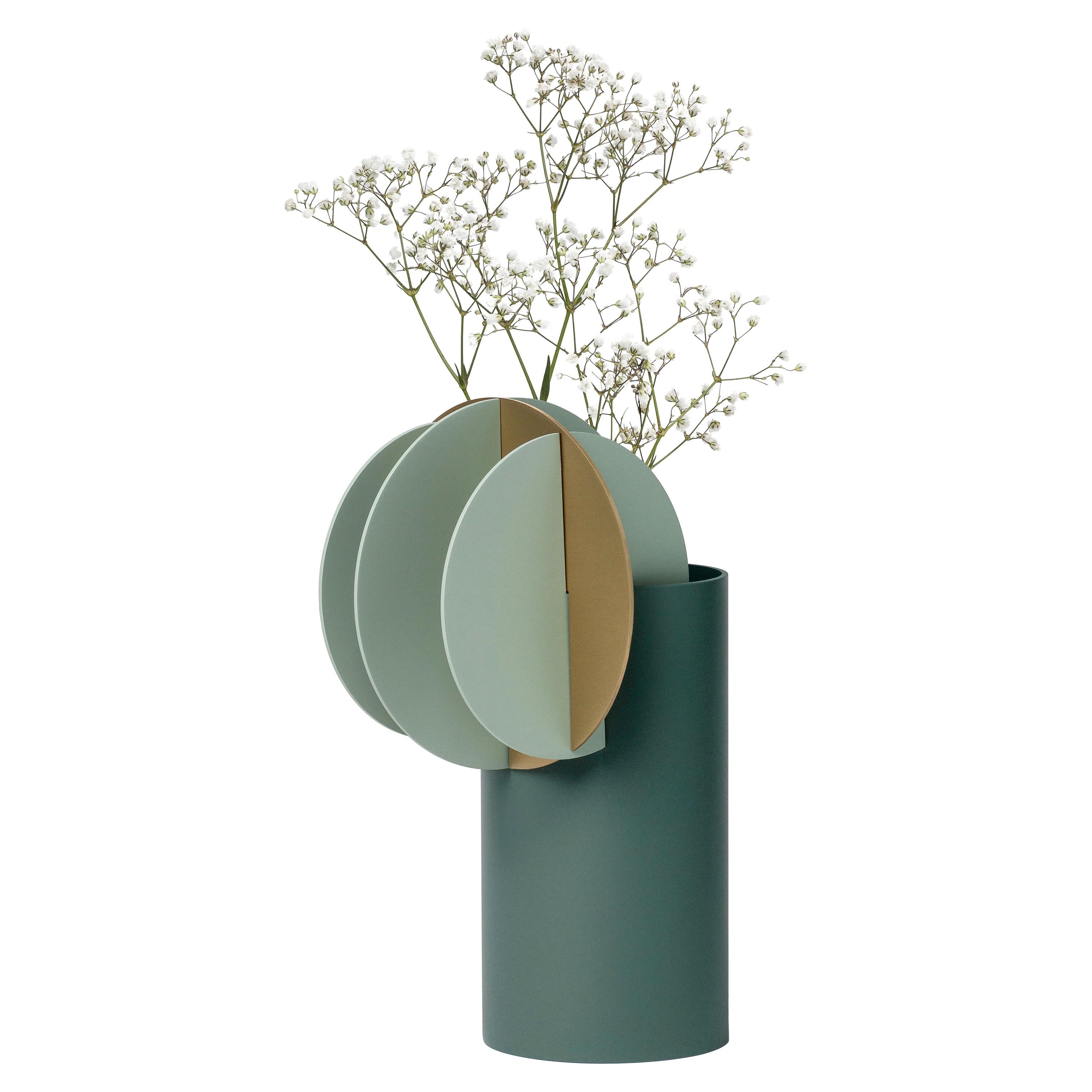Modern Vase Delaunay CS9 by Noom in Brass and Steel