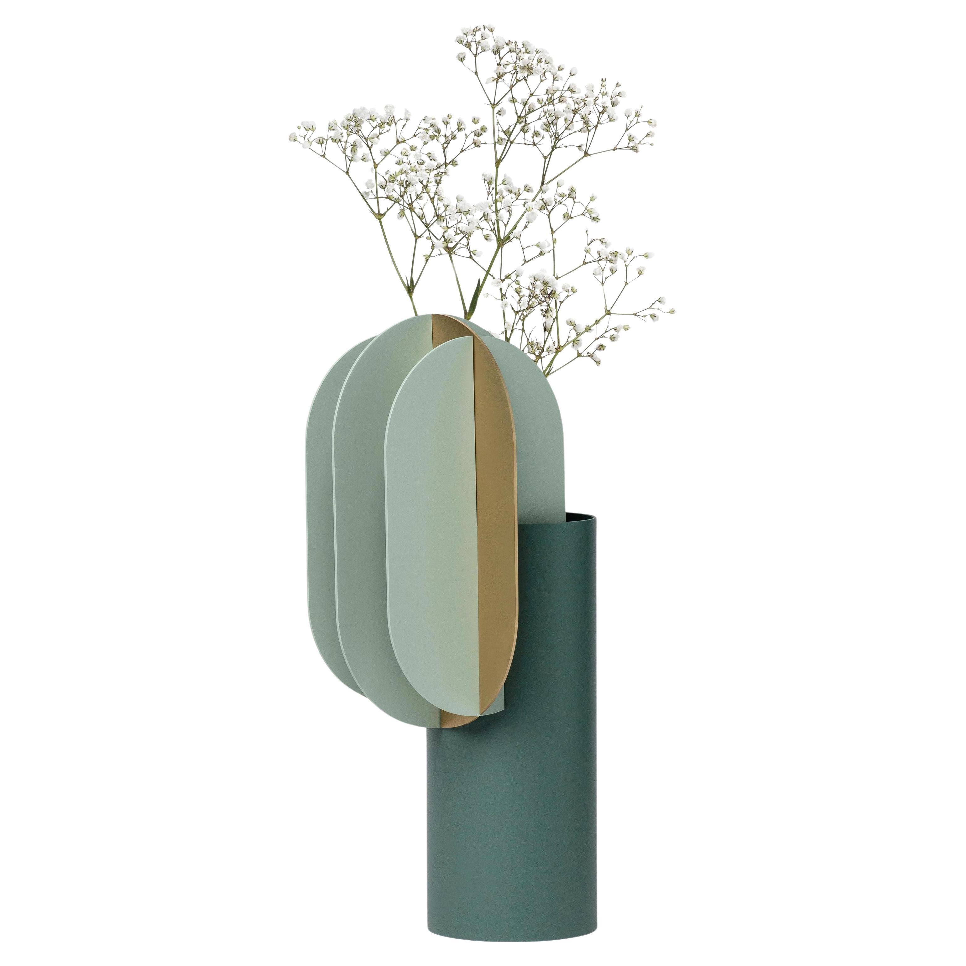 Modern Vase Gabo CS9 by Noom in Brass and Steel For Sale