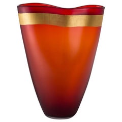 Modern Vase in Murano's Handblown Glass "Pizzicati", by N. Moretti for Salviati