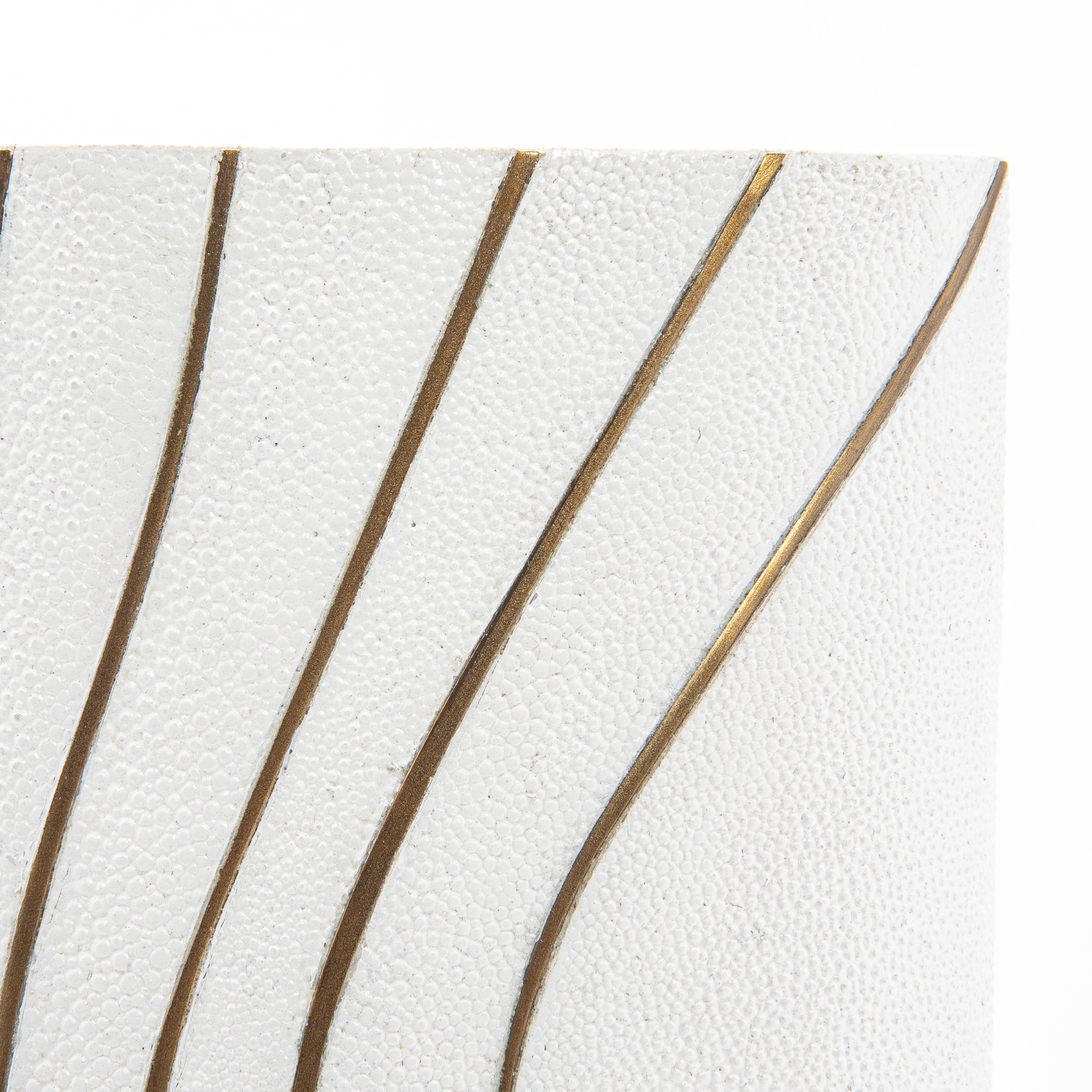 Modern Vase in Shagreen with Brass Details by KIFU Paris For Sale 1