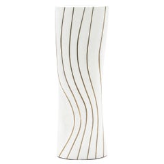 Modern Vase in Shagreen with Brass Details by KIFU Paris