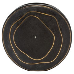 Modern Vase in Shagreen with Brass Details by R&Y Augousti