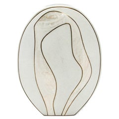 Modern Vase in Shagreen with Mother of Pearl and Brass Details by R&Y Augousti