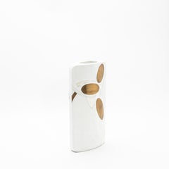 Modern Vase in Shagreen with Shell and Brass Details by R&Y Augousti