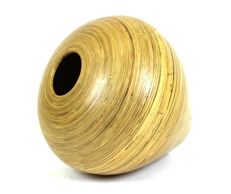 Modern Vase in Spun Bamboo For Sale at 1stDibs