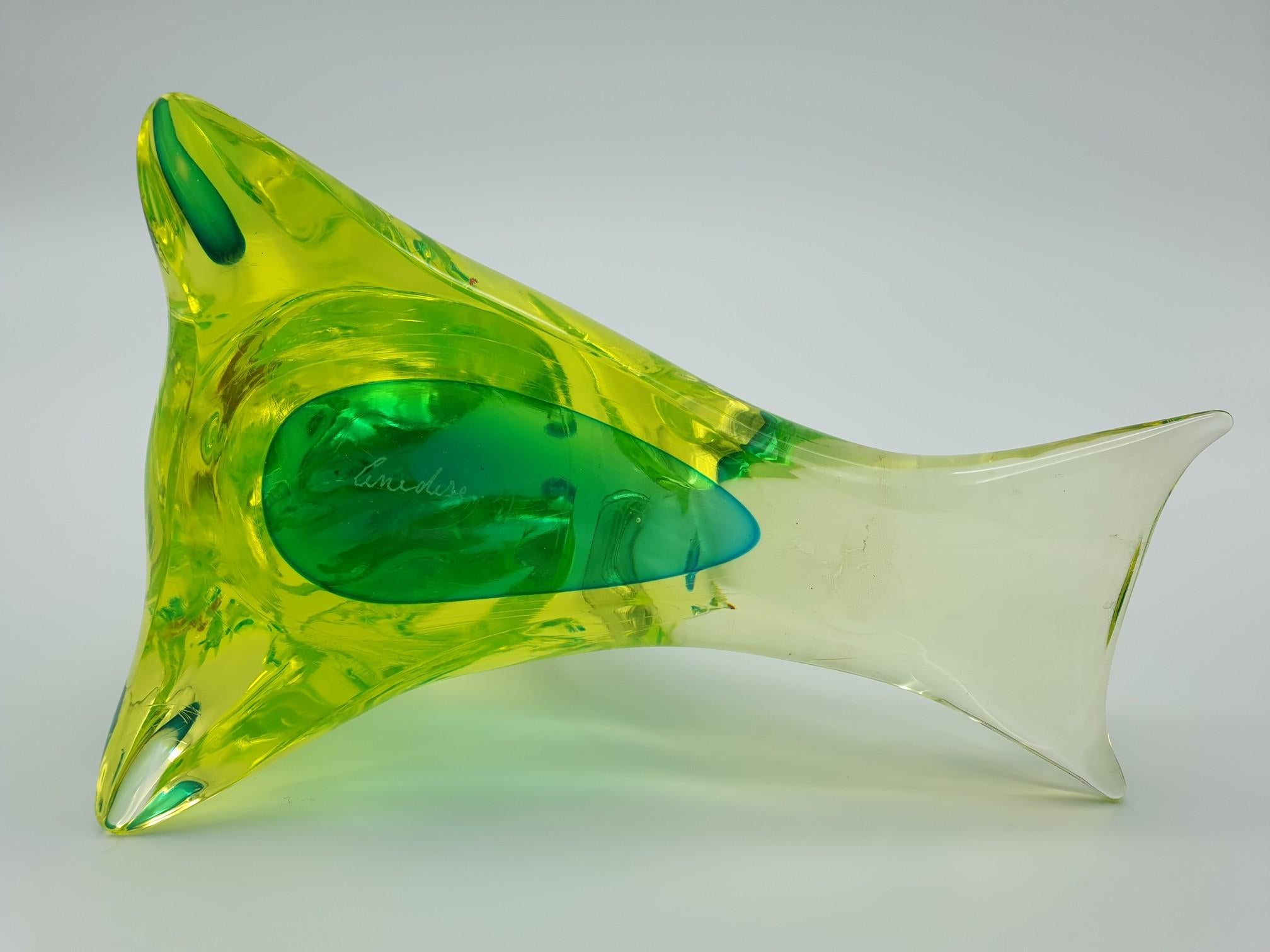 Modern Vaseline Murano Glass Seal by Gino Cenedese E Figlio, Da Ros, 1960s For Sale 3