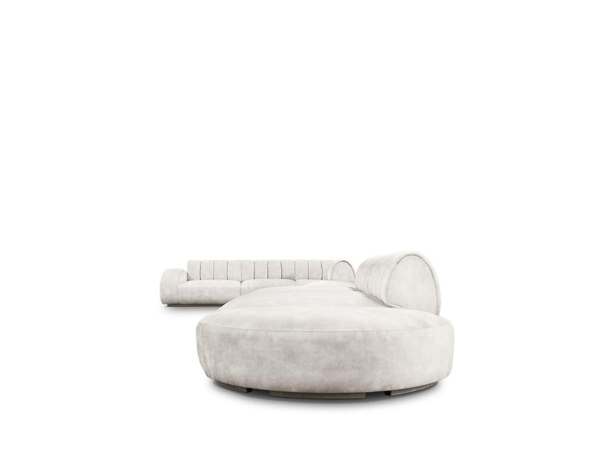 Modern Velvet Cassia Modular Sofa by Caffe Latte For Sale 9