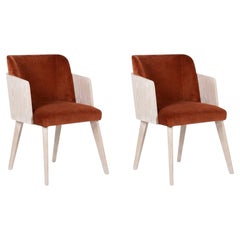Silla de comedor «Modern Velvet» con estructura de roble ceruso, de José Castro
