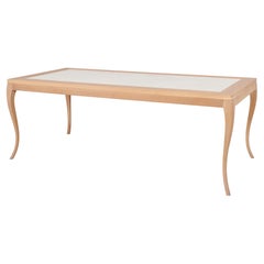 Table de salle à manger moderne Venise, American Oak, Calacatta Bianco, Handmade Greenapple