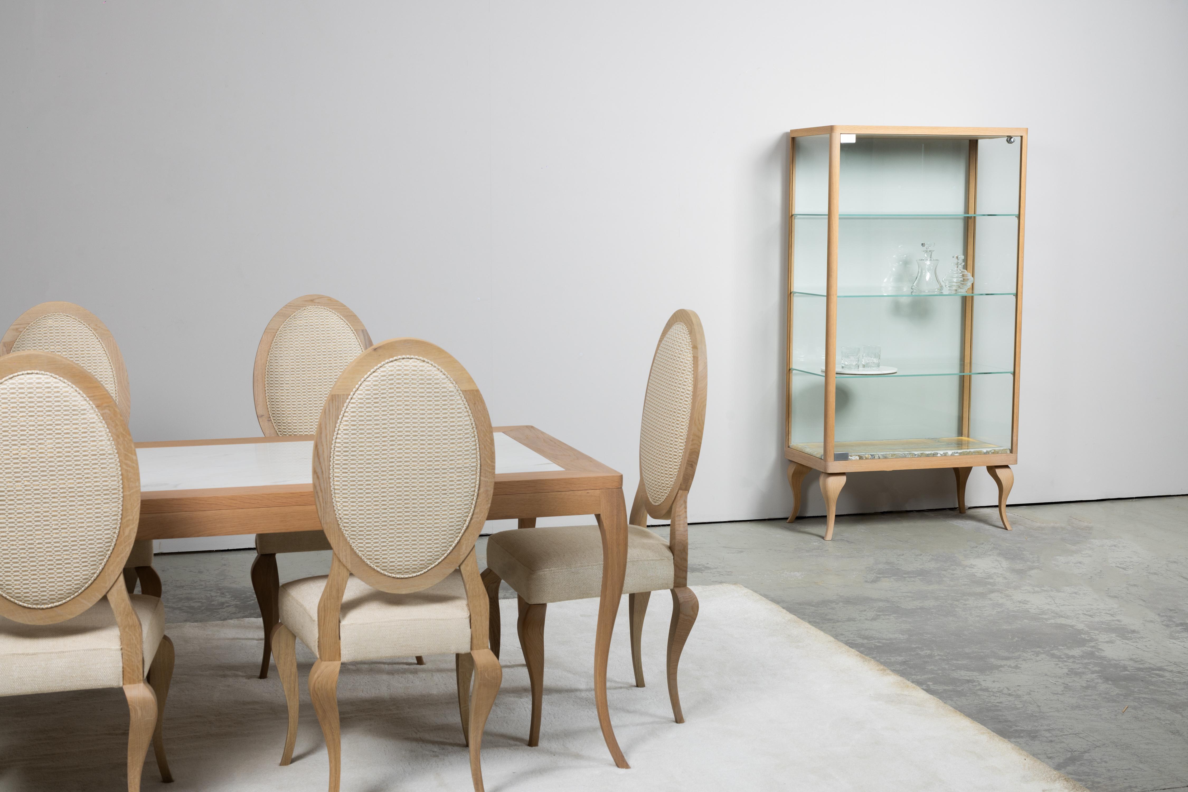 Vitrine Venise moderne, Miel Onyx, Oak, fait main au Portugal par Greenapple en vente 5