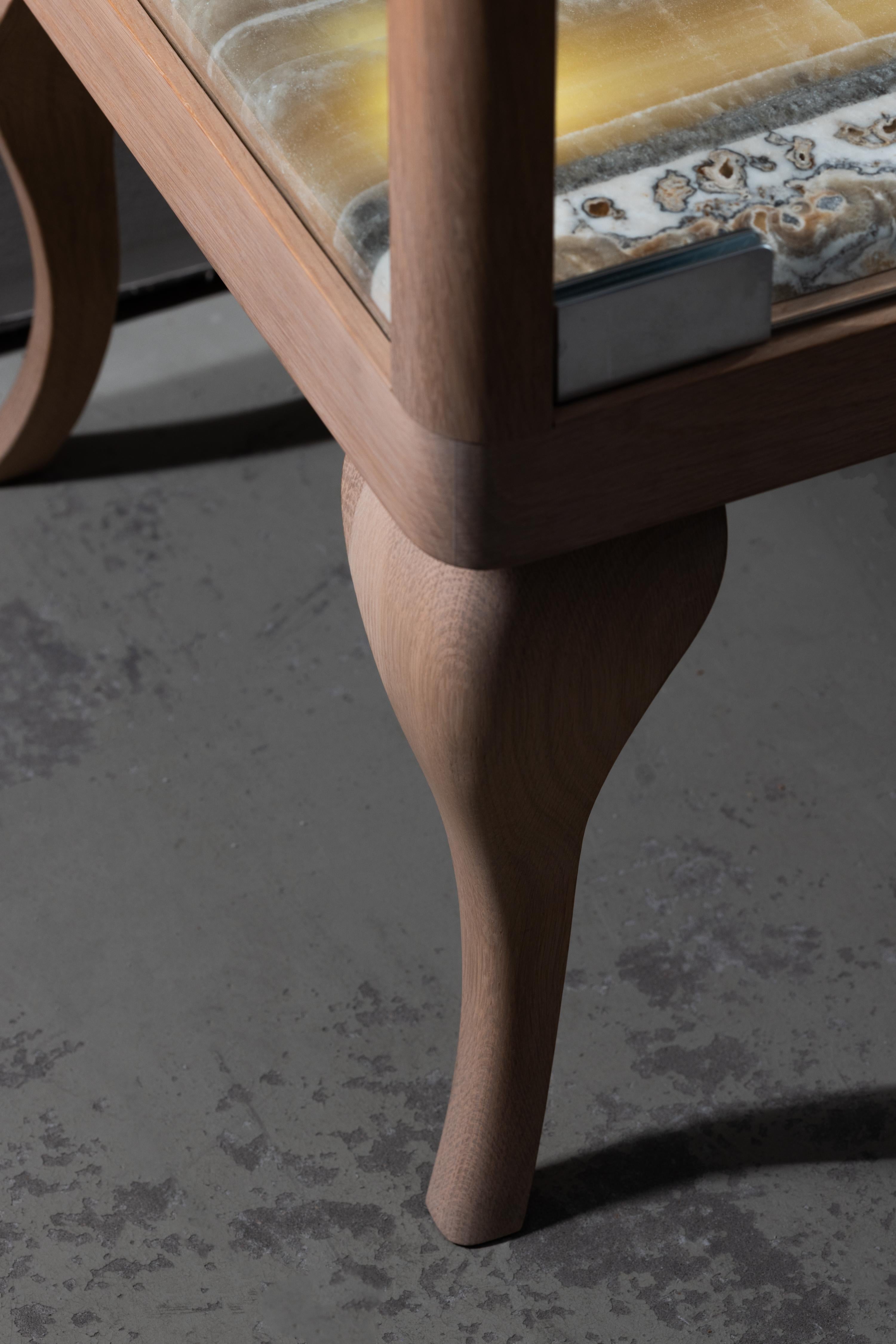 XXIe siècle et contemporain Vitrine Venise moderne, Miel Onyx, Oak, fait main au Portugal par Greenapple en vente