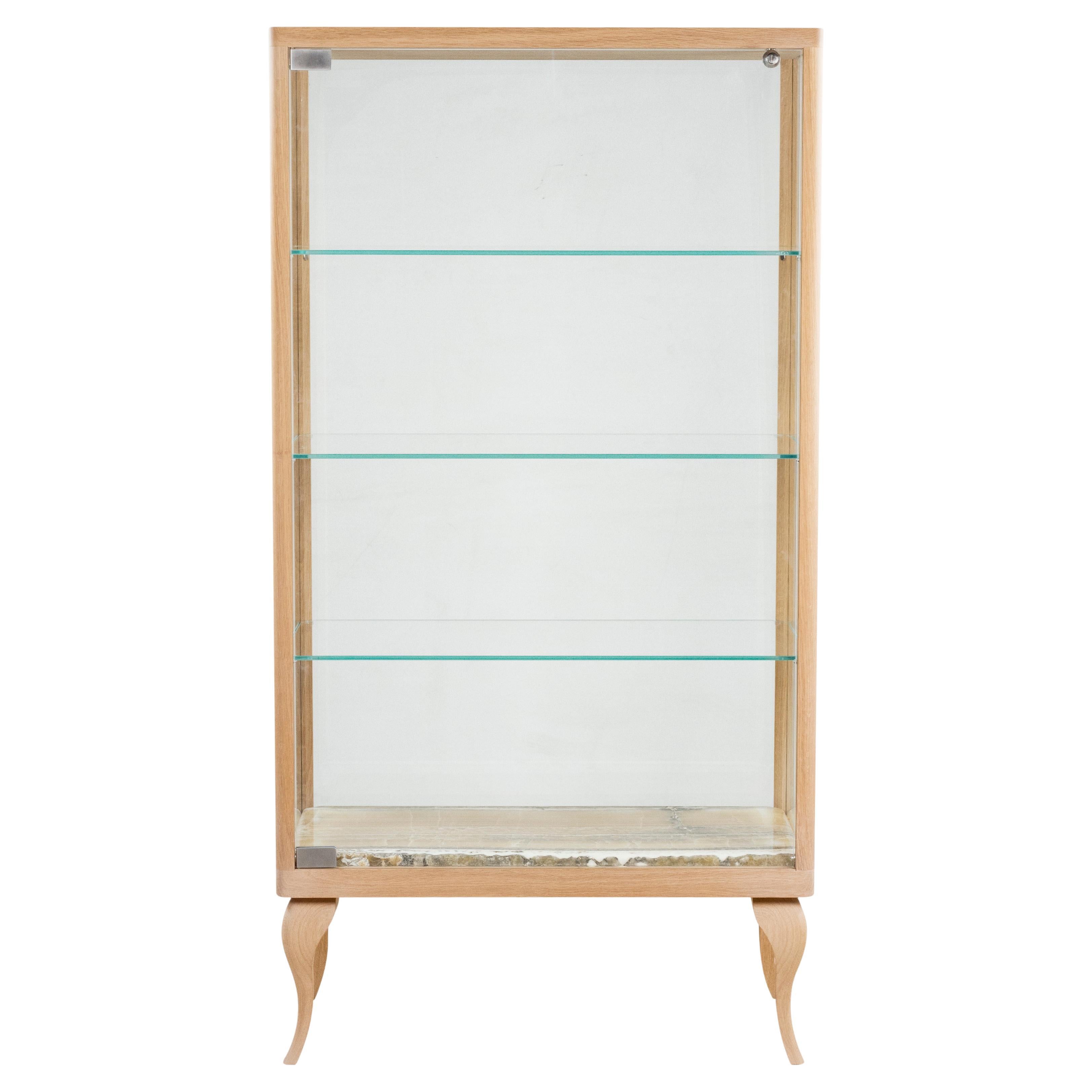Vitrine Venise moderne, Miel Onyx, Oak, fait main au Portugal par Greenapple en vente