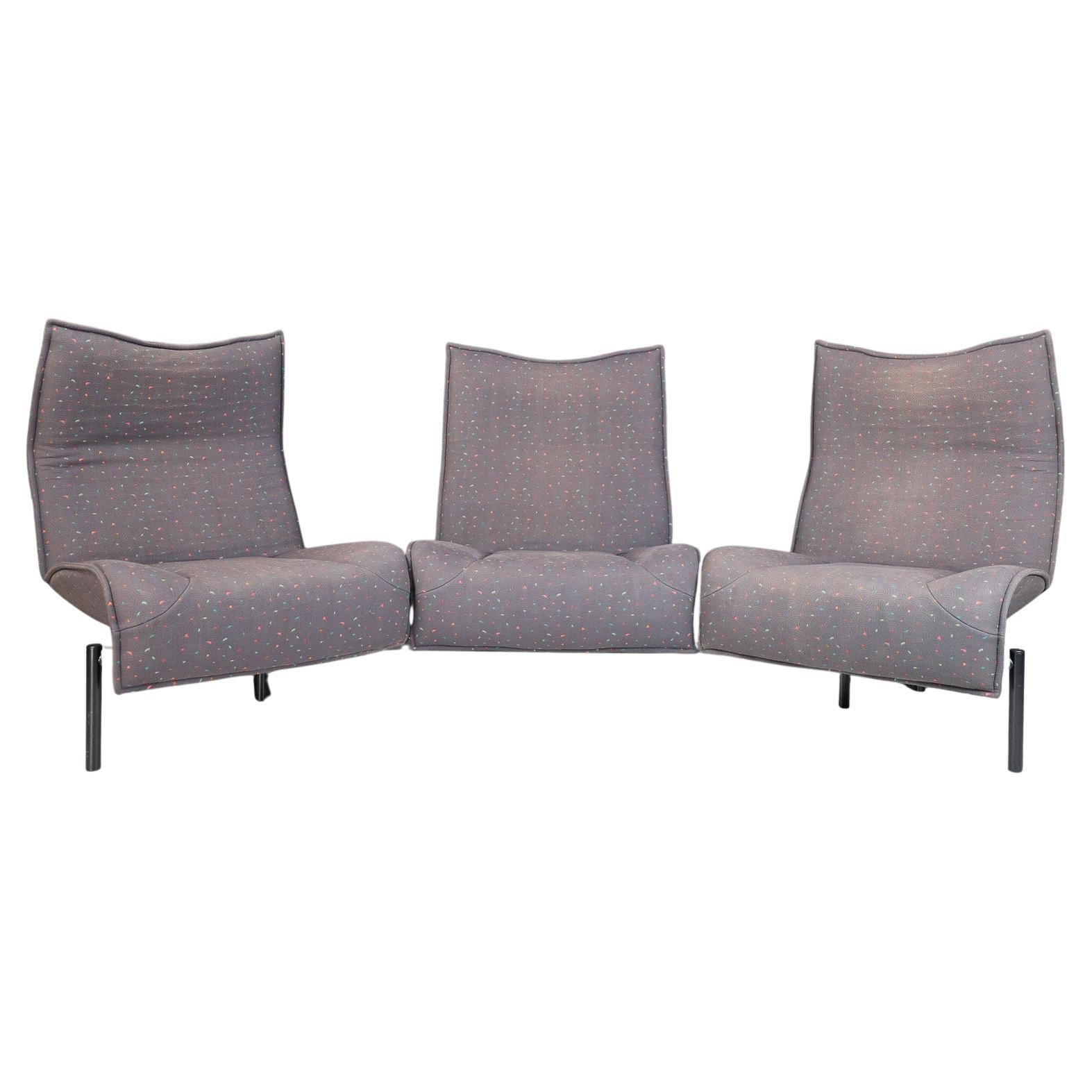 Canapé moderne Veranda de Vico Magistretti pour Cassina, en tissu d'origine, Italie