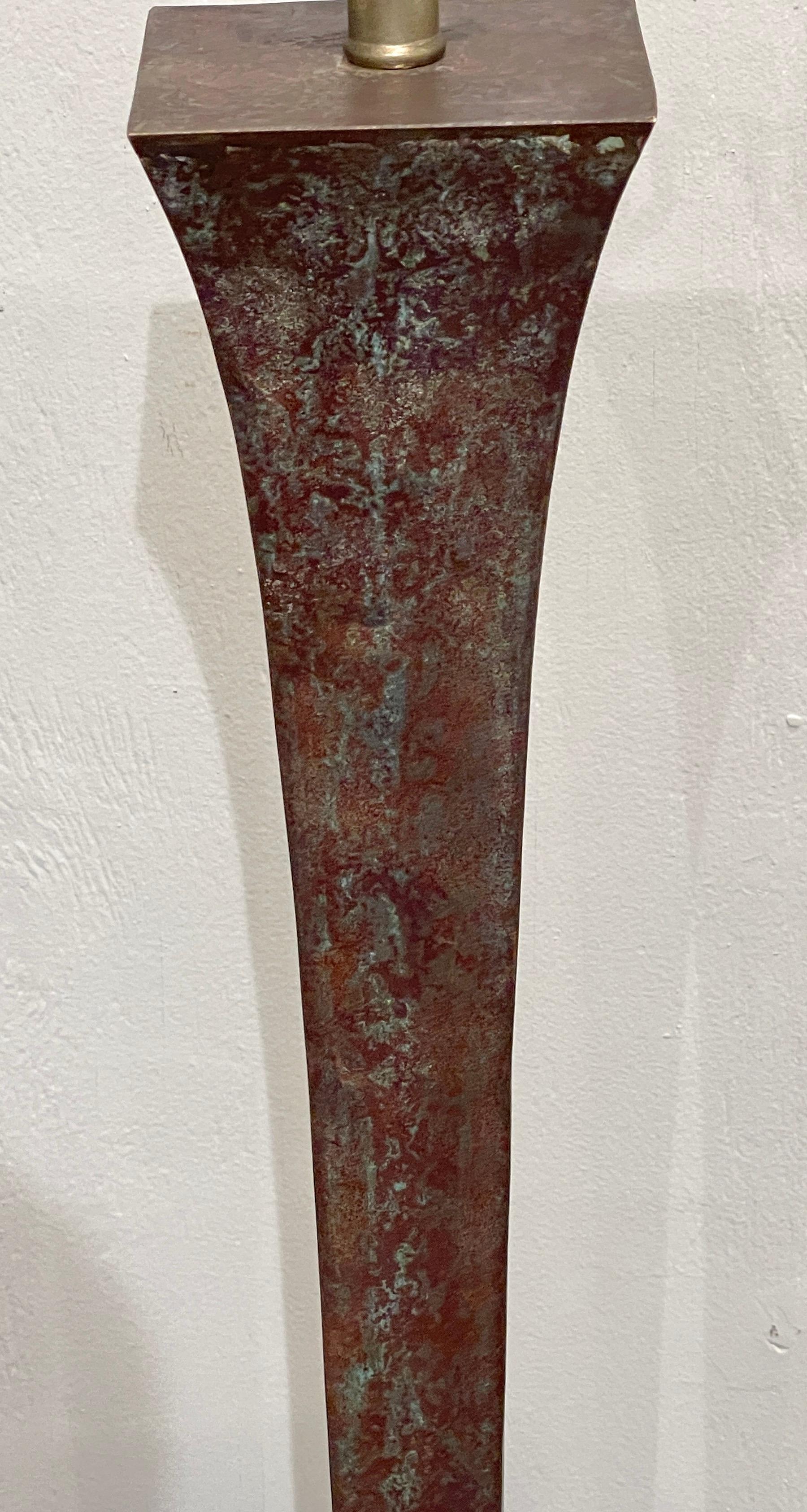 Patinated Modern Verdigris Bronze Floor Lamp by Stewart Ross James for Hansen For Sale