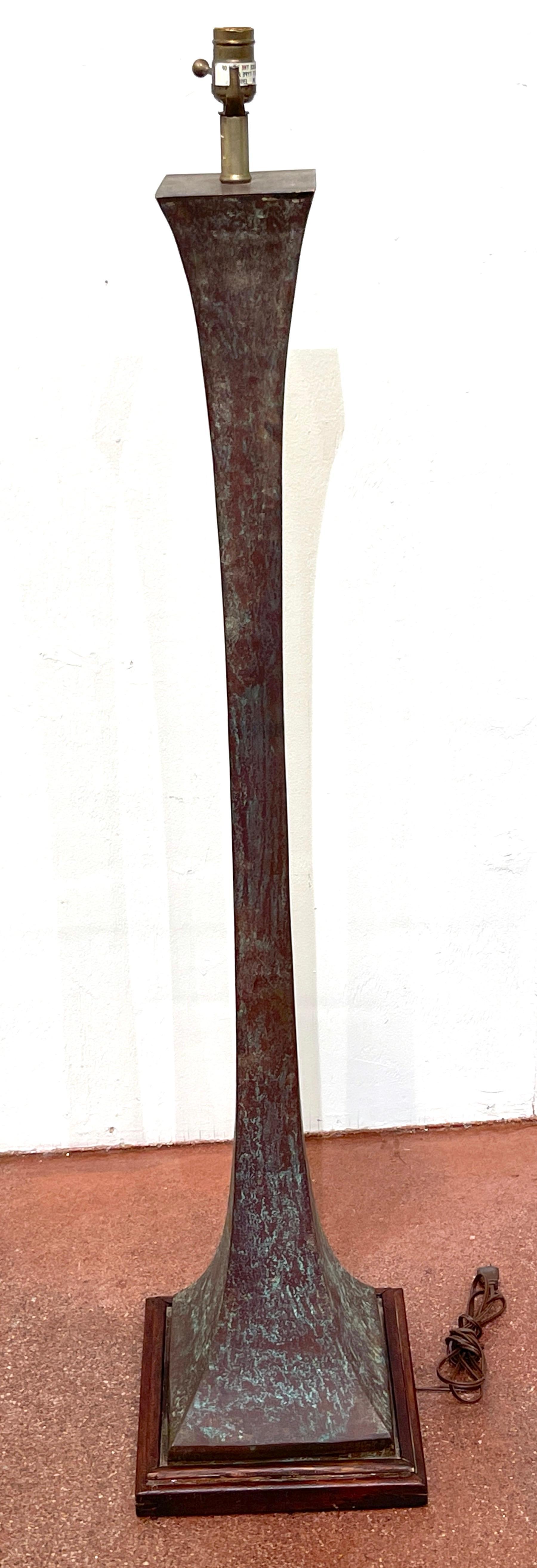 Wood Modern Verdigris Bronze Floor Lamp by Stewart Ross James for Hansen For Sale