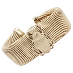 Modern Vermeil Scarab Beetle Bracelet