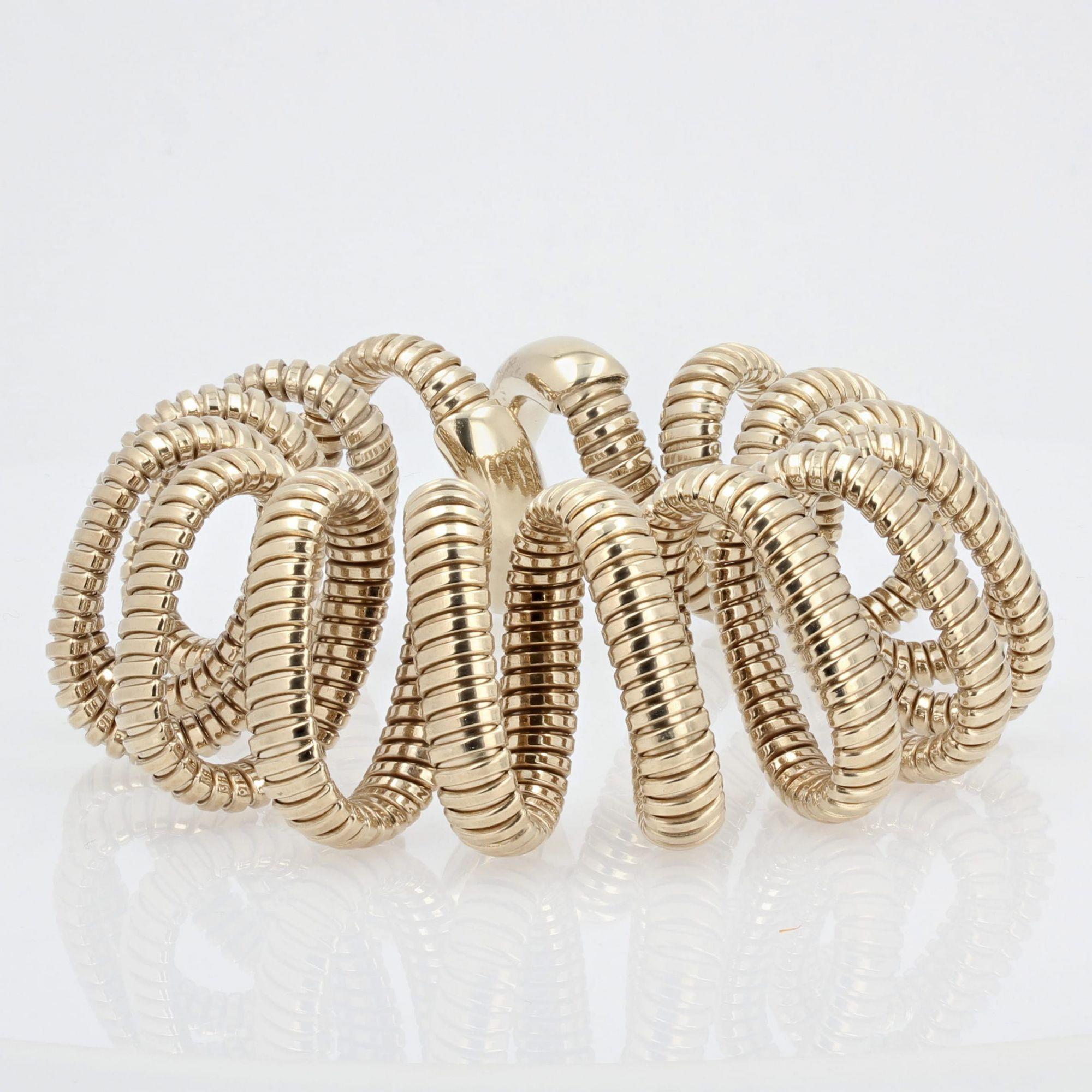 Modern Vermeil Spiral Tubogas Bracelet In New Condition For Sale In Poitiers, FR