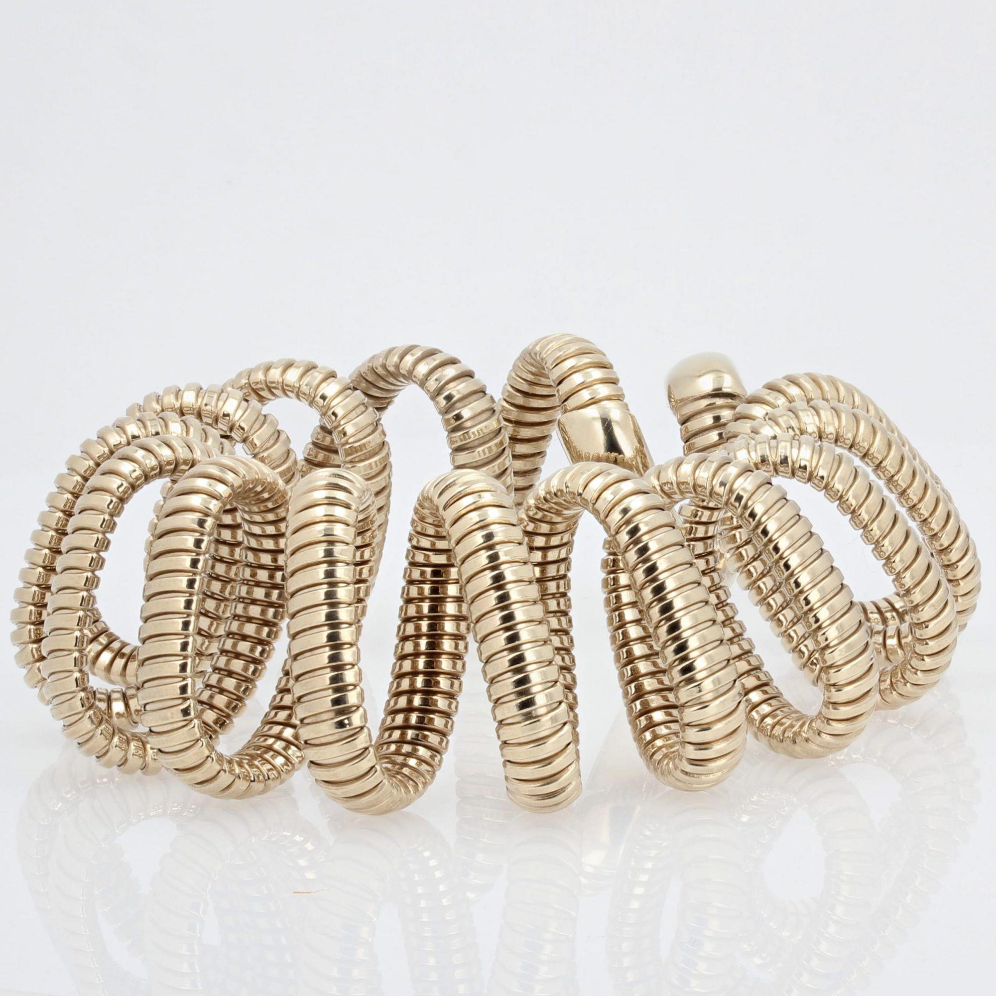 Women's Modern Vermeil Spiral Tubogas Bracelet For Sale