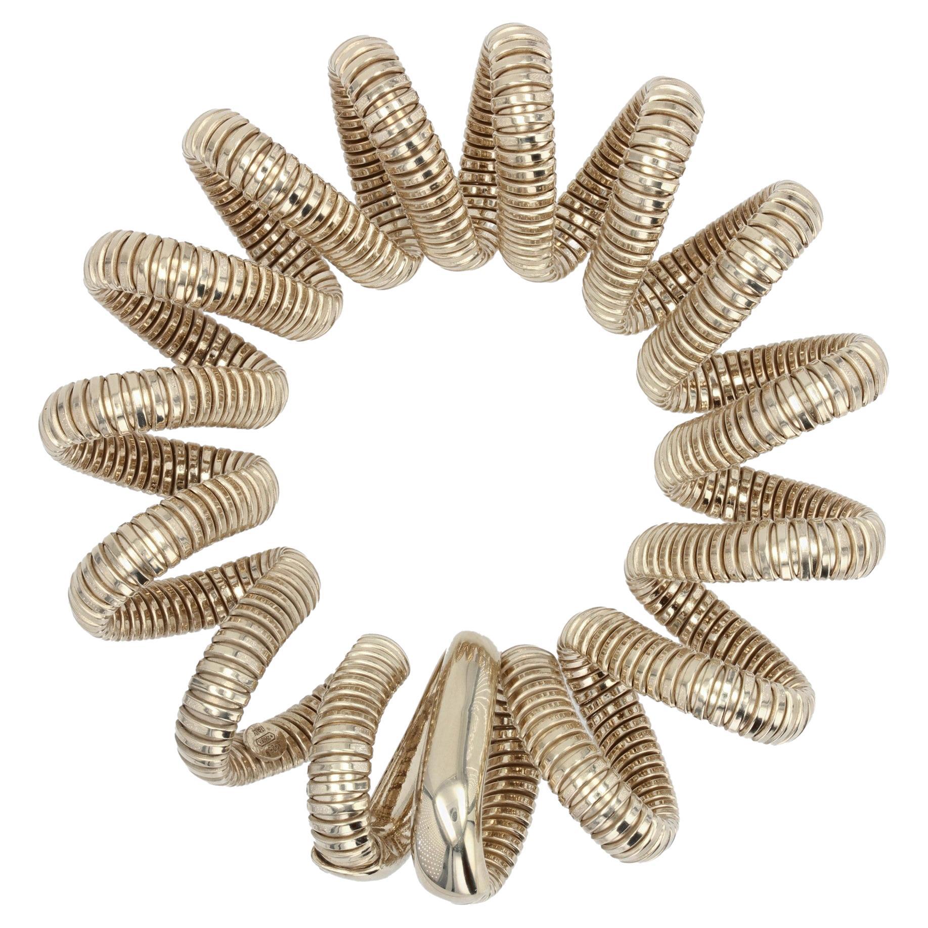 Modern Vermeil Spiral Tubogas Bracelet For Sale