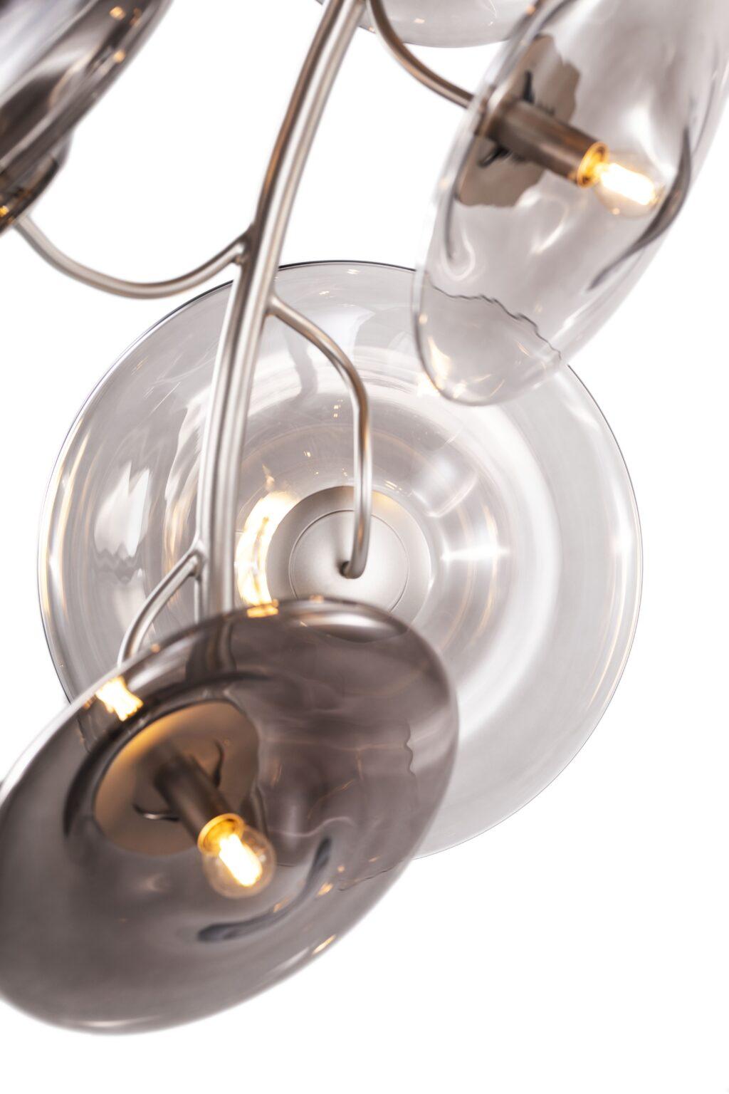 XXIe siècle et contemporain Lustre vertical moderne, finition bronze patiné foncé, collection Blossom en vente