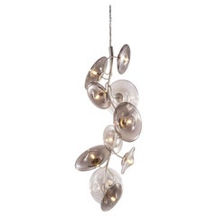 Lustre vertical moderne, finition bronze patiné foncé, collection Blossom