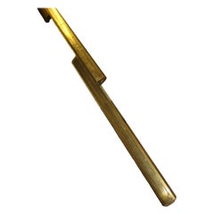 Modern Vertical Pendant of Perforated Brass with Led